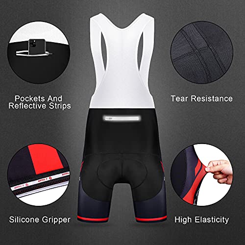 X-TIGER Hombres de Bicicleta con 5D Gel Acolchado MTB Ciclismo Maillots Tirantes Culotte Pantalones Cortos Culotes - imagen 5