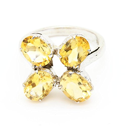 Bague Citrine Argent 925 taille 54 le cadeau d'anniversaire idéal chargé d'énergie positive