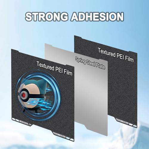 Image of 355x346mm Black PEI Double Side Build Plate for Bambu Lab H2S /H2D, 3D Printer Parts Textured PEI Spring Steel Plate Print Bed for Bambulab H2D 3D Printers