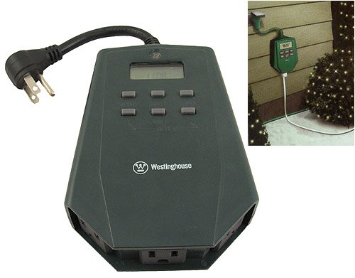 Westinghouse 3-Outlet Outdoor Heavy Duty Digital Photocell Timer