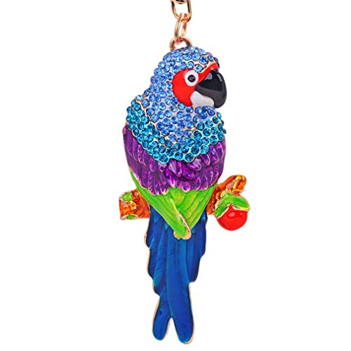 YAZILIND Keychains Cute Parrot Pendant Key Ring Car Accessory Rhinestone Key Ring