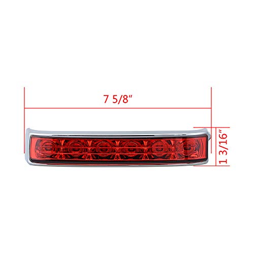 LED Saddlebag Tail Run Brake Turn Signal Light Lamp Compatible with Harley Touring FLHTCU FLHTCUL FLHTK FLHTKL FLTRU '14-'18 FLHTKSE FLTRUSE '16-'18 (Chrome Housing/Red Lens)