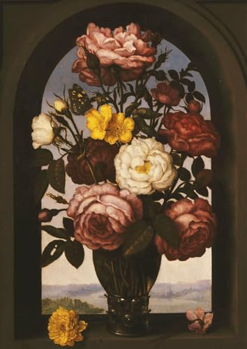 Tableau Impressions d'art Mural Roses Ambrosius Bosschaert Posters Décoration Murale Vintage