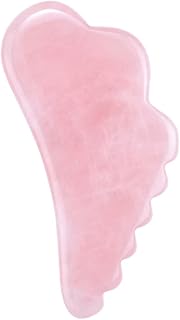 FOMIYES Quartz Wing Scraping Board Rose Quartz Comb Rose Quartz gua sha Acupuncture Board Wilding gua sha gua sha Tool Facial Jade Tool guasha Comb Roller Pink Crystal Jade The face