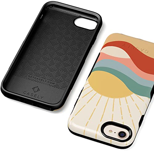 Casely Iphone Se (2020 & 2022), 8, 7, 6/6S Case | Here Comes The Sun | Cute Colorblock Sunset Case #TOP6