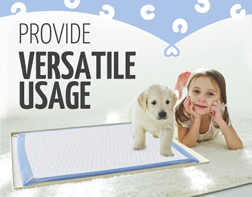 Image of TidyFriend 2 Pk Pee Pad Holder Tray for 30 inch x 23 inch Pee Pads with Corner Lock Holes, Raised Edges, Non-Spill, Easy to Clean Silicone Dog Potty Tray Holder, for Indoor Floor Protection (Beige)