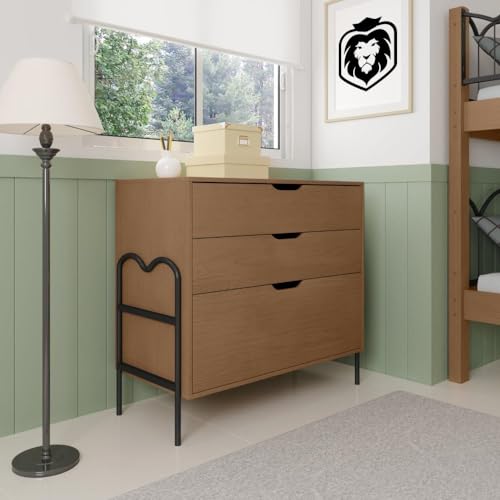 Cômoda Moderna 3 Gavetas 94x79cm Oasis Preto/nature