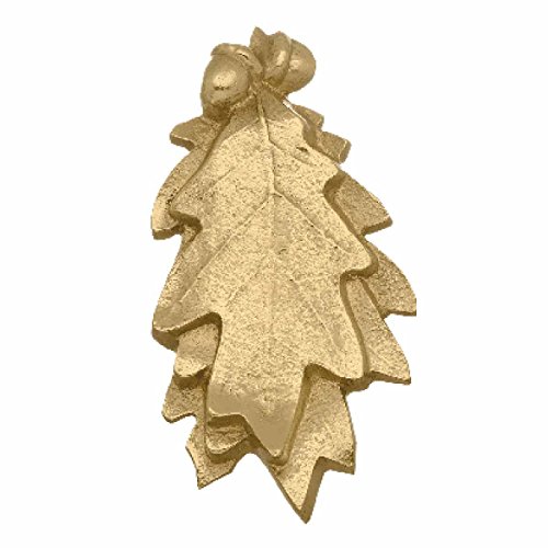 Renovators Supply Manufacturing Oak Leaf Door Knocker Solid Brass Polished Finish 6 Inch Decorative Front Door Hardware with Mounting Screws