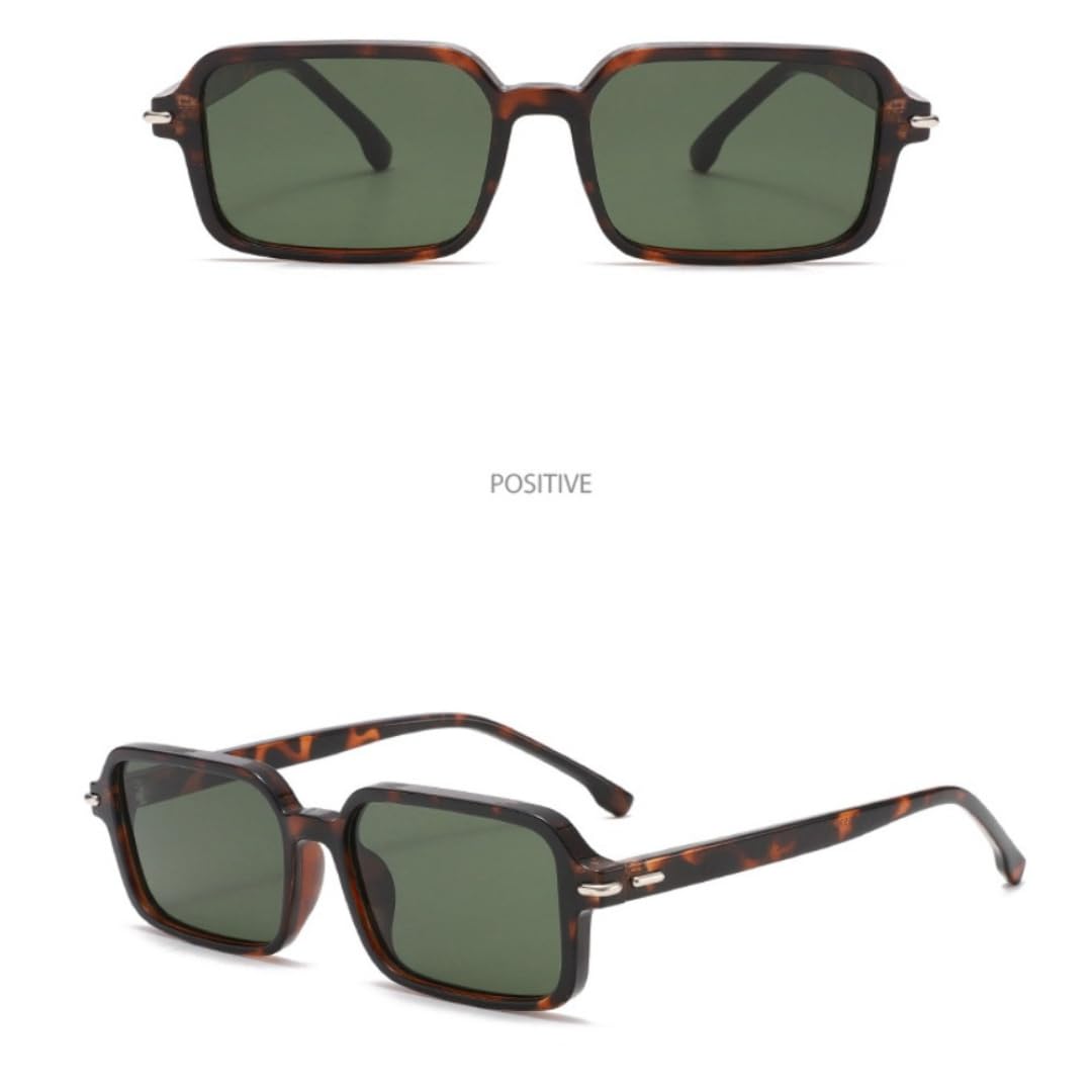 Occhiali da sole rettangolari retrò di ispirazione vintage per uomo e donna con protezione UV400.