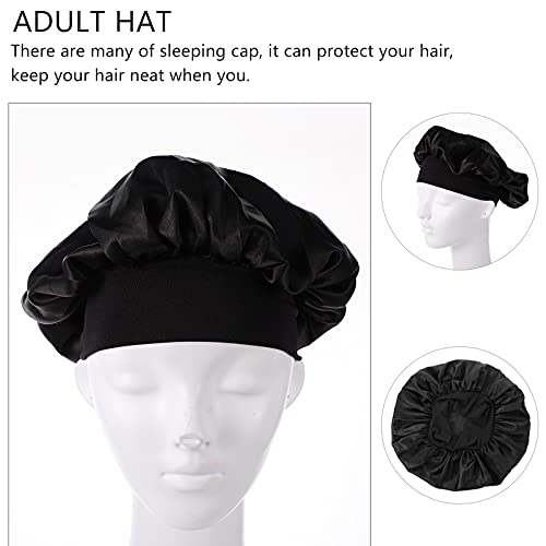 2pcs Nightcap Sleeping Cap Hair Care Cap Bouffant Cap Elastic Bonnet Hat