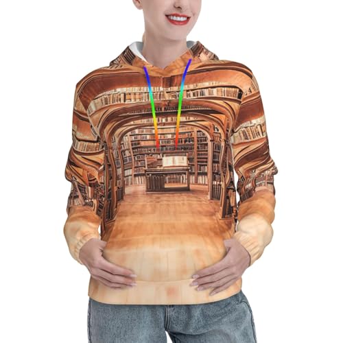 Sweat à capuche imprimé bibliothèque le cadeau d'automne idéal pour femme