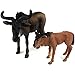FUNSHOWCASE African Jungle Animals Toy Wildebeest Figure Realistic Plastic Figurine Playset Lot 2-Piece