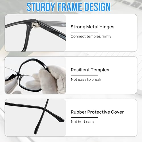 Image of Blue Light Blocking Glasses Men with Polarized Sunglasses Clip for Driving, Computer Glasses Reduce Eyestrain