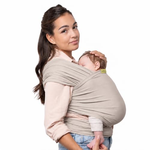 Boba Baby Wrap Carrier - Stretch Cotton Newborn Sling, Beige