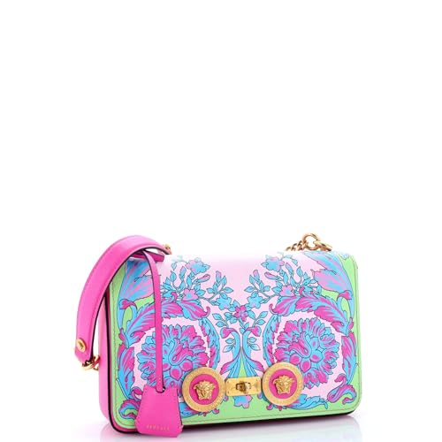 Pre-Loved Medusa Padlock Icon Flap Bag Printed Leather Medium, Print2
