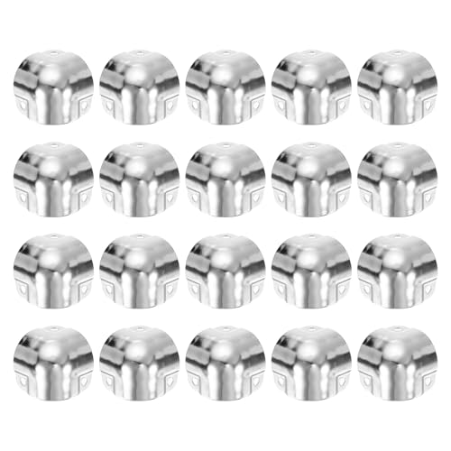 Image of uxcell 20 Pcs Decorative Box Corner Cover, 26mm Metal Edge Guard, Furniture Corner Edges Protector, Silver