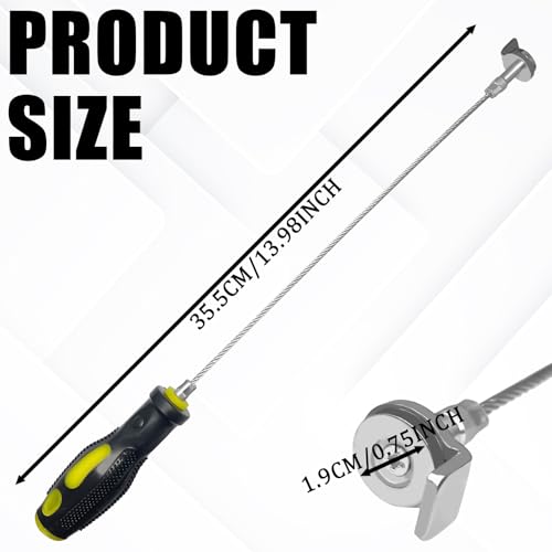 HHZL Oil Drain Plug Removal Tool Oil Filter Magnet Plug Tool, Universal Car Drain Plug Magnet Change Tools Flexible Anti-Scald Sump Removal Wrench with Strong Magnetism for Boat, SUV, Truck (14 Inch)