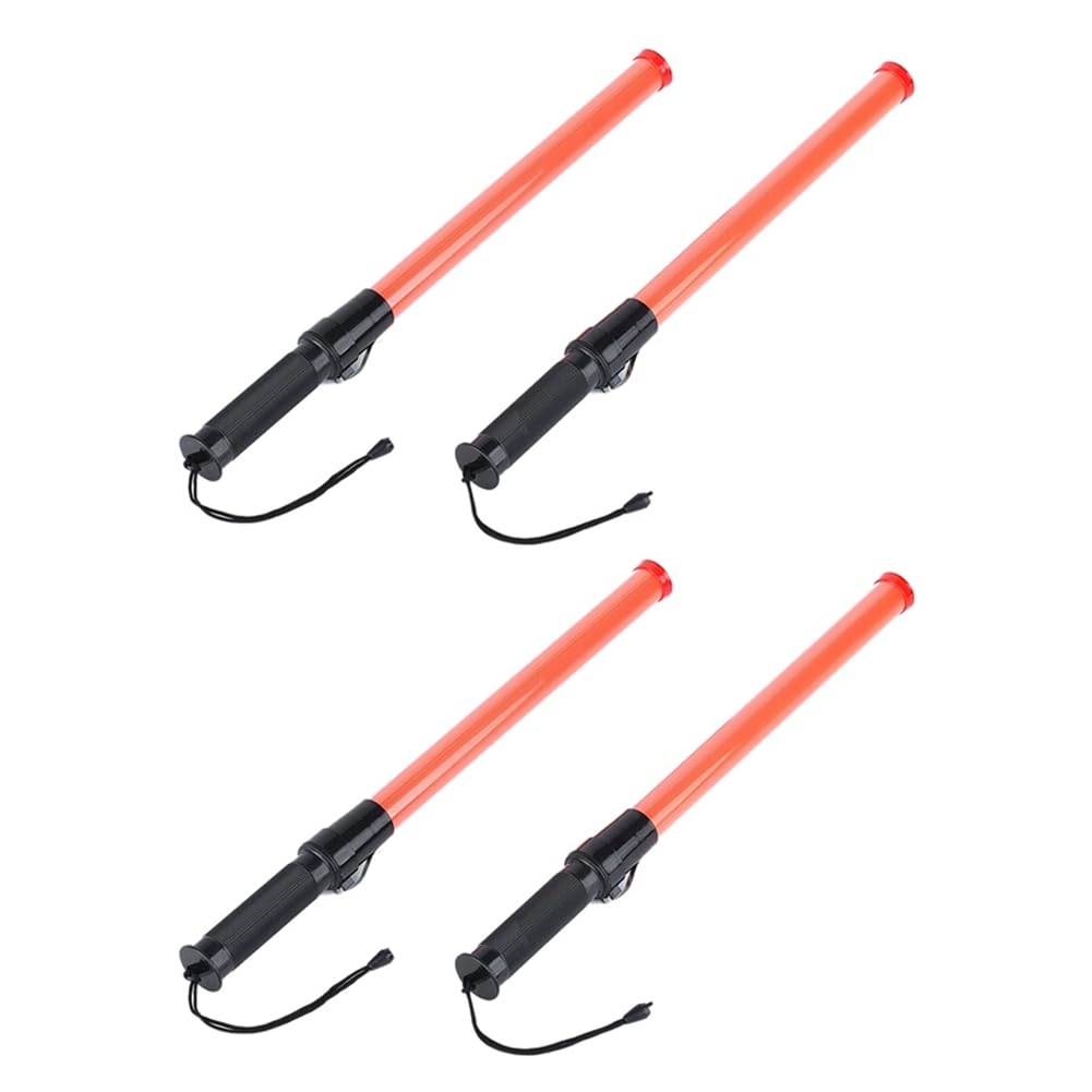 Ifutniew Light/Orange/Black Traffic Batons, Led Traffic Control Stick,Safety Batons, Signal Batons For Parking And Airports, 21 Inches, 4Pcs +