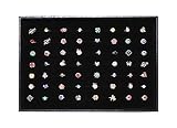 Wuligirl Velvet Ring Trays Jewelry Showcase Ring Insert Organizer Trays Stackable, Black (Ring Tray)