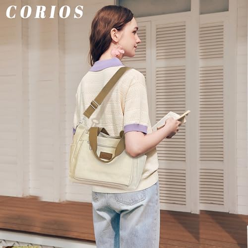 Bolso bandolera grande de lona para mujer miniatura 2