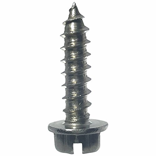 #14 X 3/4" Hex Washer Head Sheet Metal Screws, External Hex Drive, Stainless Steel 18-8, Full Thread, Bright Finish, Self-Tapping, Type A, Quantity 50 By Fastenere #TOP1