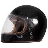 BY CITY - Helmet Roadster III Black Shiny - Carcasa De Fibra De Vidrio Ligera Y Resistente - Relleno Multi-Densidad Que Absorbe Impactos - Talla M - Negro Brillante