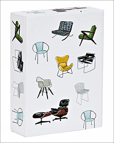 teNeues - Playing Cards: Mid-Century Modern Chairs, 54 Cards, Embossed Full Color, Magnet Closure Box: Standard 52 Playing Cards on Blue core Card Stock