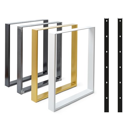 Magnetic Mobel 2 x Tischkufen aus Metall | Industrial Tischbeine in Schwarz Weiß & Rohstahl | Alle Größen für Esstisch Schreibtisch Couchtisch & Bank | DIY Tischgestell (80x72 cm Anthrazit)