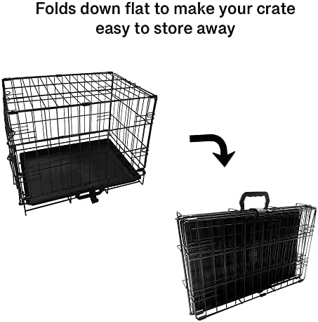Wowsubli Dog Crate 18 inch, Extra Small Puppy Crate Carrier with Black Metal Folding Door Tray, Dog Cage Training Kennel Small Animal Transport