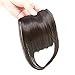 Liyate New Fashion Straight Hair Bangs Clip in Hair Extensions 1 piece (2 clips) Synthetic Hair (clip bangs, Black Brown)