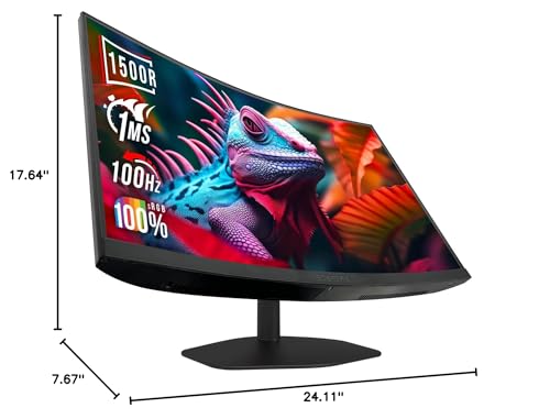Sceptre Curved 27-inch Prime Gaming Monitor 1500R 100Hz HDMI X2 DisplayPort 1ms 100% sRGB, Build-in Speakers Machine Black 2025 (C275W-FW100T Series)