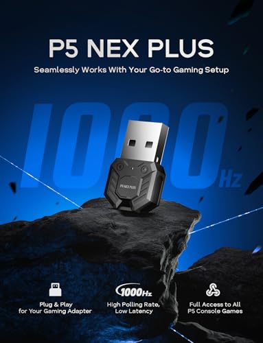 AIMZENIX Adaptador de enlace P5 NEX Plus de 1000 Hz - Vista del chasis, iluminación RGB y puesta en marcha