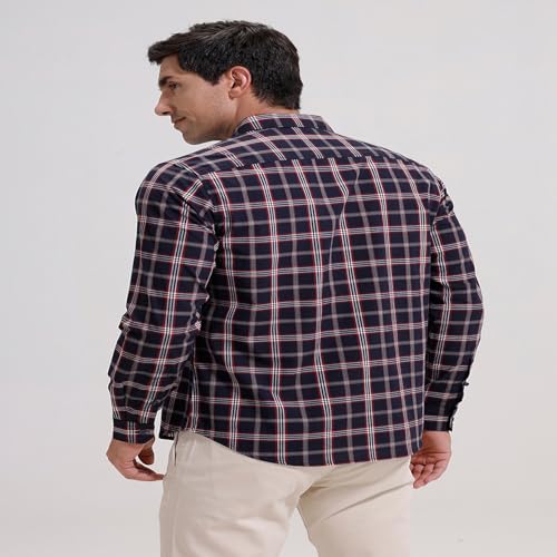 Image of BASICS 100% Cotton Checked Shirt for Men | Slim Fit | Everyday Smart Casual Wear | Full Sleeve