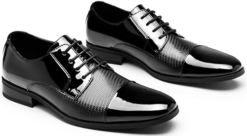 Jousen Mens Dress Shoes Tuxedo Patent Oxford Classic Comfortable Dress Shoes for Men3