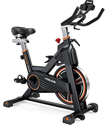 YOSUDA PRO Magnetic Exercise Bike 400lbs/350lbs Indoor Cycling Bike Stationary with Comfortable Seat Cushion, Silent Belt Drive