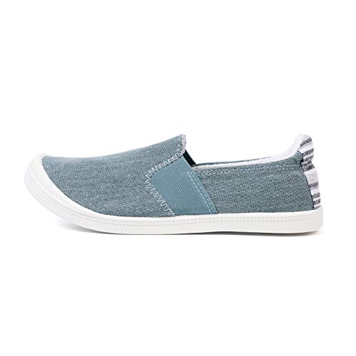 Image of FUNKYMONKEY Slip-On Canvas Sneakers for Women, Comfortable Lightweight Lace-Up Flat Casual Tennis Shoes Breathable Walking Shoes for Everyday Wear