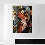 Impressions sur toile Peter Paul Rubens 《 Descente de la croix I 》 Art sur toile Peinture à l'huile Oeuvre d'art Image Mur Décor à la maison 30x40CM sans cadre