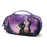 Psaytomey Diabetic Supplies and Insulin Travel Cooler Case for Medication Purple Halloween Cat Glucose Meter Insulin Storage Bag Holds Insulin Pens