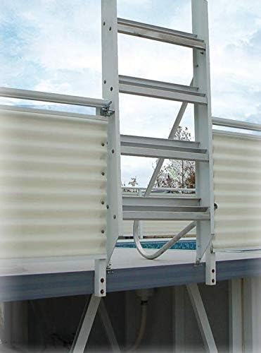 Escalera Elevable de Aluminio para Piscinas sobre Tierra, 4 Pasos miniatura 2