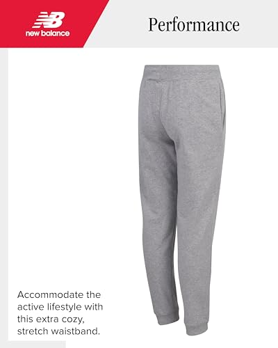 Image of New Balance Girls Sweatpants, Fleece Joggers, Drawstring Waist & Pockets