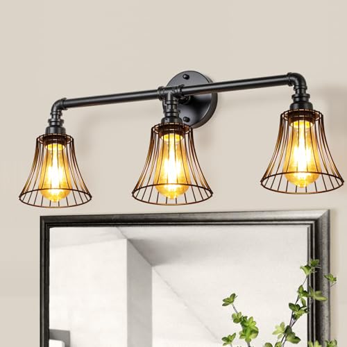 Image of 3 Pack H5 inchxΦ5.7 inch Jingle Bell Lamp Shade Small Metal Bulb Guard Holders Replacement Vanity Lighting Fixtures Shades Ceiling Fan Light Covers Lampshade for Floor Lamps Pendant Chandelier Wall Sconces