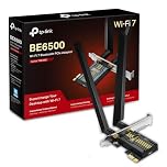 TP-Link WiFi 7 Carte WiFi PCIe BE6500 Archer TBE400E, Tri-Bandes (6GHz/5GHz/2.4GHz), débits Jusqu’à 2 882 Mbps, Bluetooth 5.4 et 2 antennes multidirectionnelles, Idéal pour Gaming, WPA3, Windows 11