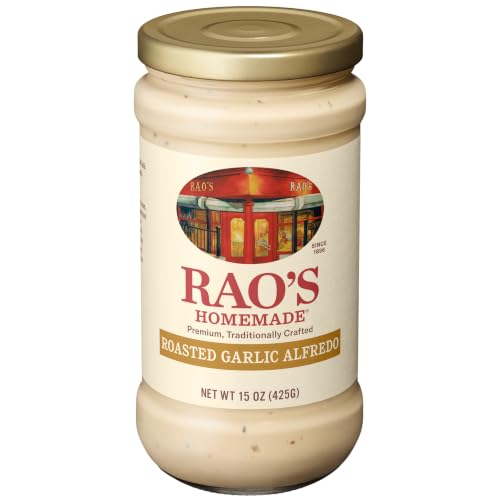 Rao's Homemade Alfredo Sauce, Roasted Garlic, 24 oz, Pasta Sauce, Premium Quality Blend of Parmesan &amp; Romano Cheese, Rich and Creamy
