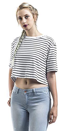 Urban Classics Ladies Short Striped Oversized Tee