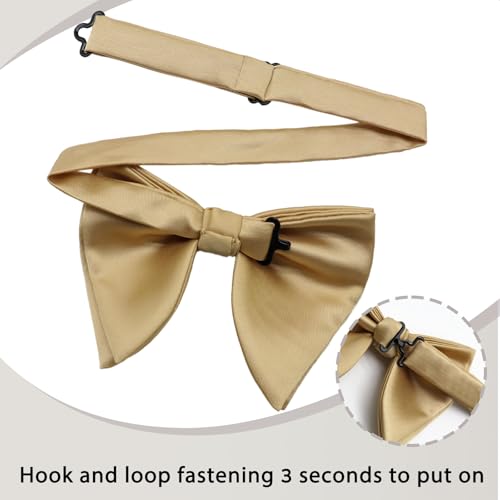Image of Luckyvestir Oversized Bow Ties for Men, Pre Tied Clip on Men's Black Bowtie for Wedding Tuxedo Banquets Formal Wear
