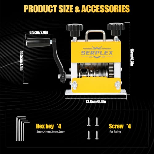 Image of Serplex 6-in-1 Manual Wire Stripper Machine with 6 Cable Channels & 5 Carbide Cutting Blades, Wire Stripping Device Manual Wire Stripper Including Detachable Hand Crank, for 0.5-17mm Diameter Cable