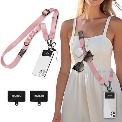 Image of Icycay Phone Lanyard Crossbody Strap Neck Adjustable Teacher Women Solid | for Cell Phone Case Keys ID Badges, Anti Theft, Multifuctional, Phone Holder, Travel Hiking Essential Accessories, Gifts