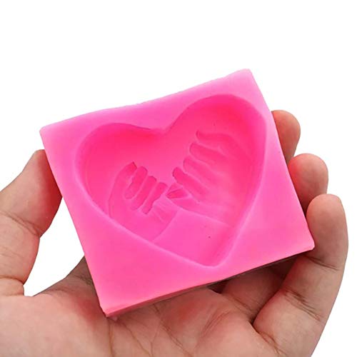 Wopodi Silicone Soap Molds, Heart Hand In Hand Valentine's Day Love Gift Mold, Agreement Promise Eternal Lover Heart Shaped Mold For Making Lotion Bars Bath Bombs Candle Diy Handmade Soap Cake Decor #TOP4
