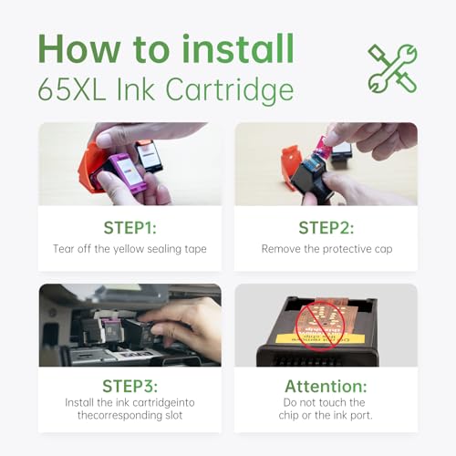 image for LEMERO 65XL Remanufactured Ink Cartridge Replacement for HP Ink 65 Ink
