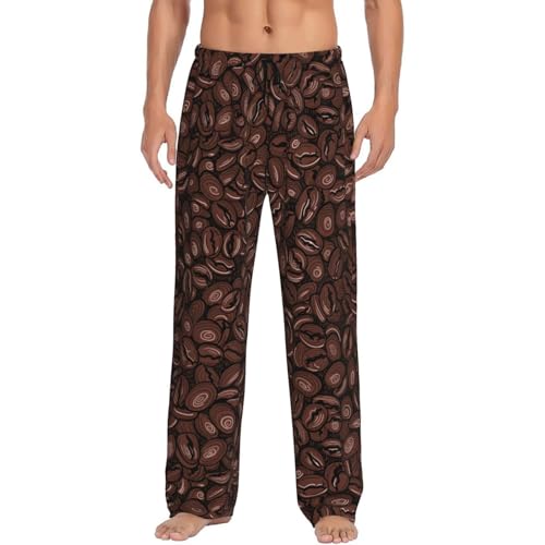 Coffee Beans Men's Pajama Pants Sleepwear Bottom Long Sleeve Sleep & Lounge Pants With Pocket